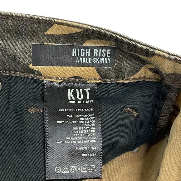 KUT From The Kloth Jeans Women's Sz 10 Camo High Rise Ankle Skinny Stretch Denim - Picture 7 of 11